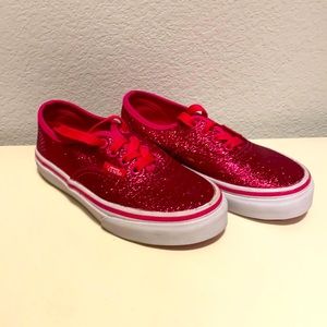 Girls glittery pink Vans- like new